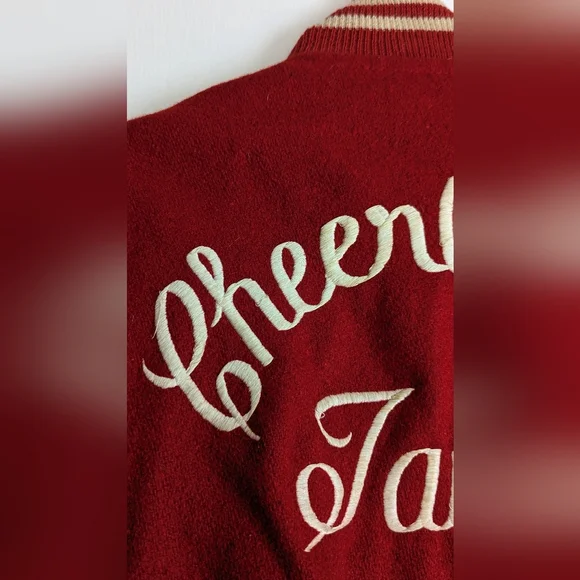 Vintage Cheerleader Varsity Wool Jacket - Red - Picture 3 of 16